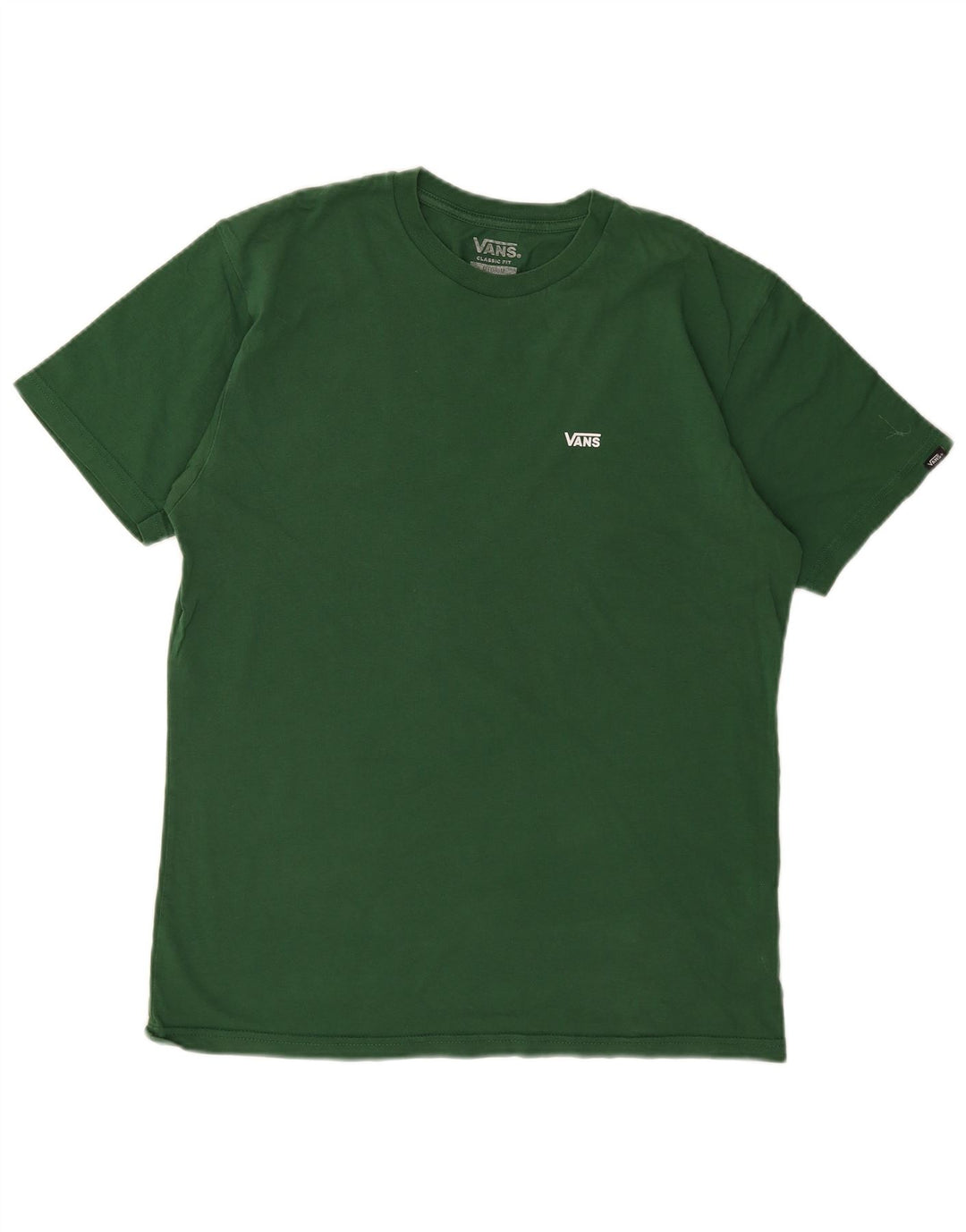 VANS Mens Classic Fit T-Shirt Top Medium Green Cotton