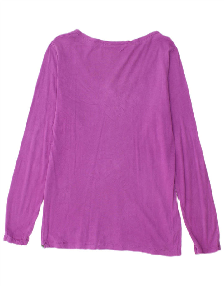 EDDIE BAUER Womens Top Long Sleeve UK 14 Medium Purple Cotton