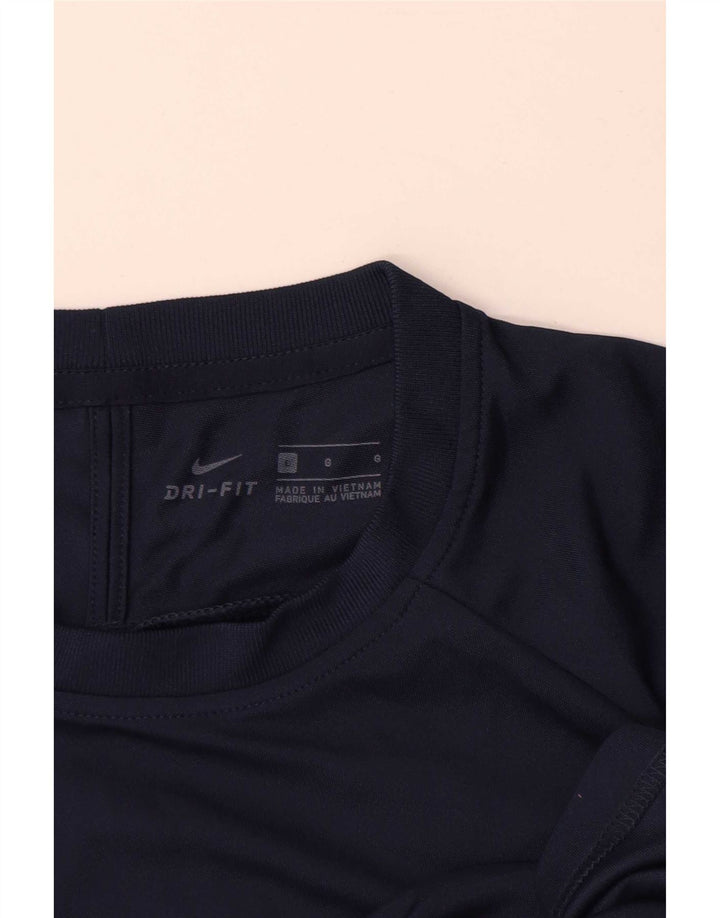 Nike Mens Dri Fit T-Shirt Top Large Navy Blue Colourblock