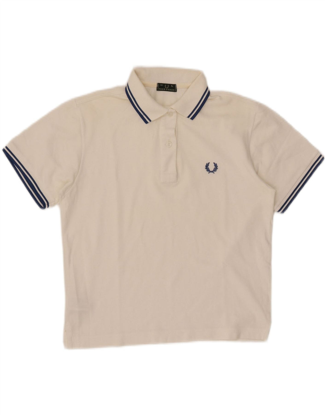 FRED PERRY Girls Polo Shirt 11-12 Years Large White Cotton