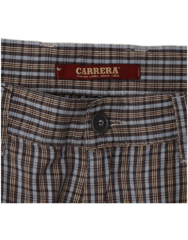 Carrera Mens Chino Shorts IT 50 Large W34 Blue Check Cotton
