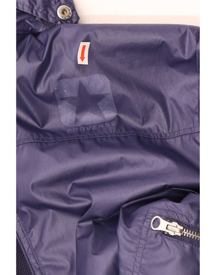 Converse Mens Hooded Military Rain Jacket UK 38 Medium Purple Polyester