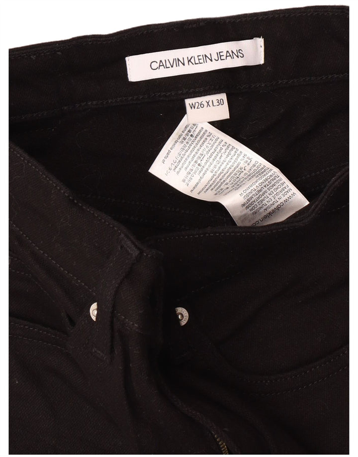 CALVIN KLEIN Womens High Waist Slim Jeans W26 L30  Black Cotton