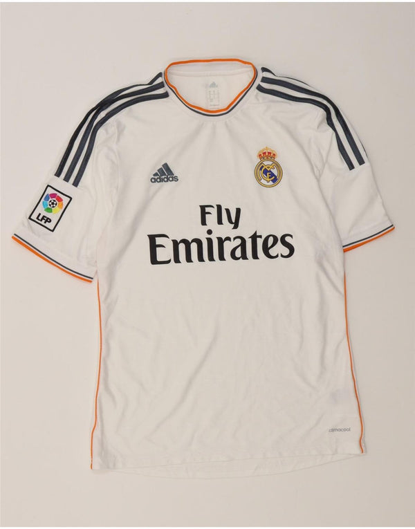 Adidas Mens Real Madrid Graphic T-Shirt Top Medium White Polyester