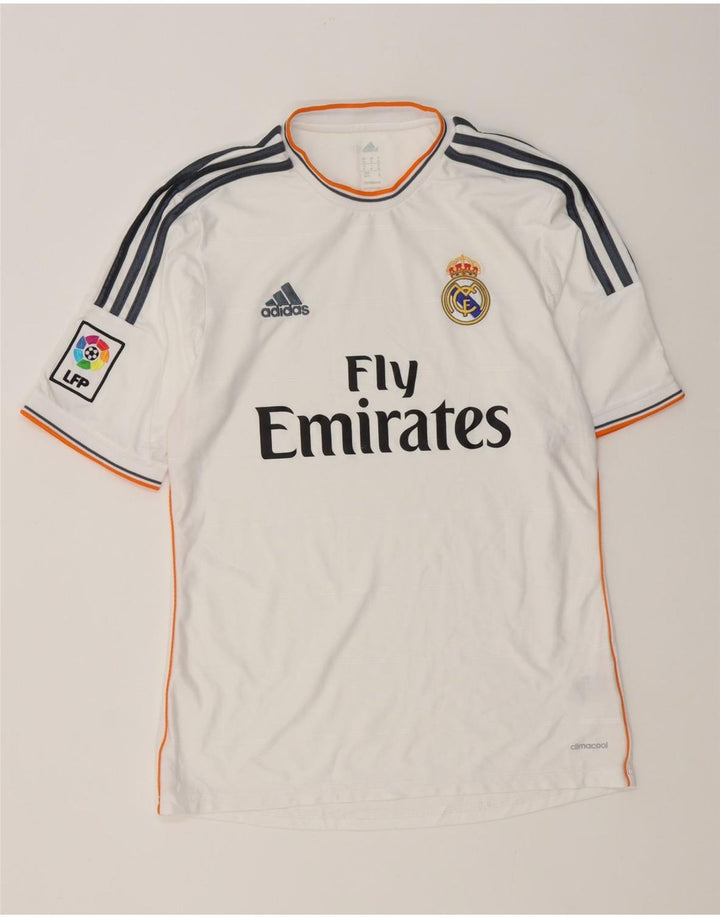 Adidas Mens Real Madrid Graphic T-Shirt Top Medium White Polyester