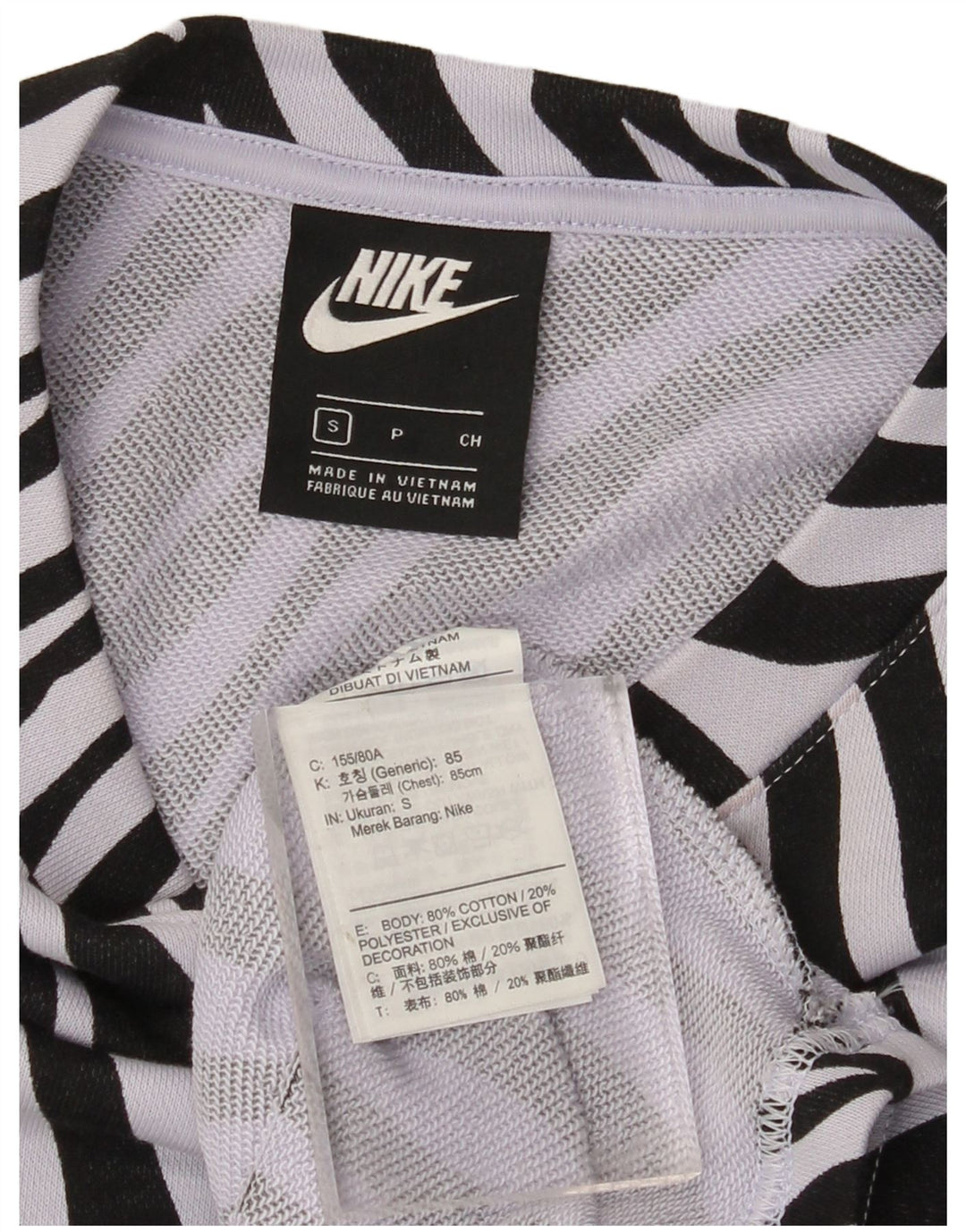 NIKE Womens Oversized Crop Sweatshirt Jumper UK 10 Small Purple