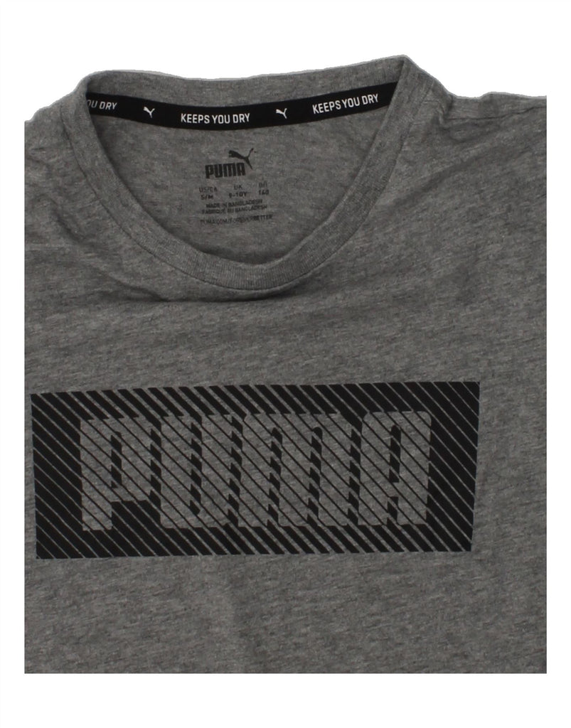 PUMA Boys Graphic T-Shirt Top 9-10 Years Grey Cotton | Vintage Puma | Thrift | Second-Hand Puma | Used Clothing | Messina Hembry 