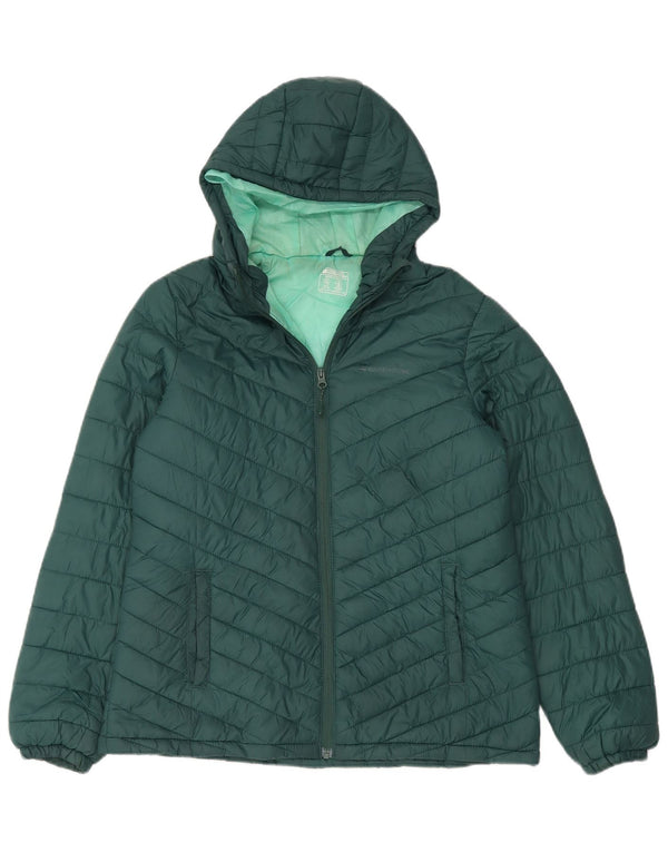 Mountain Warehouse Womens Hooded Padded Jacket UK 14 Large Green Polyamide