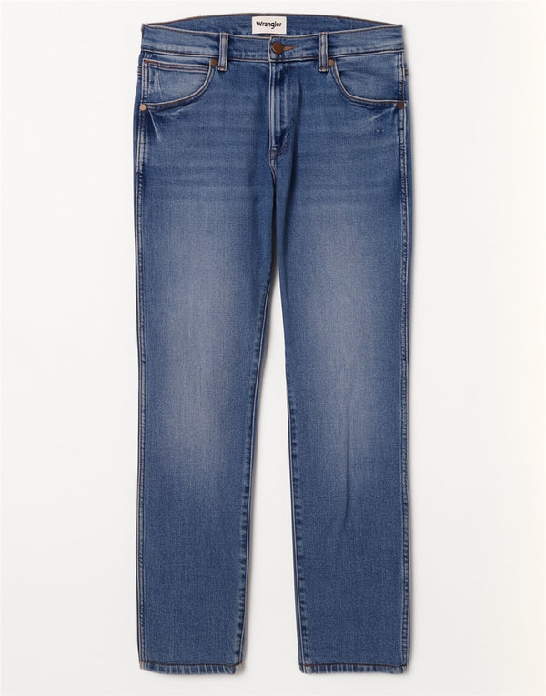 Wrangler Womens Larston Straight Jeans W29 L29 Blue Cotton