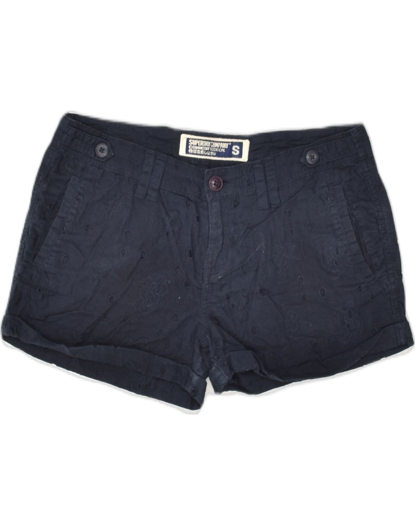 SUPERDRY Womens Hot Pants W32 Large Navy Blue Cotton | Vintage Superdry | Thrift | Second-Hand Superdry | Used Clothing | Messina Hembry 