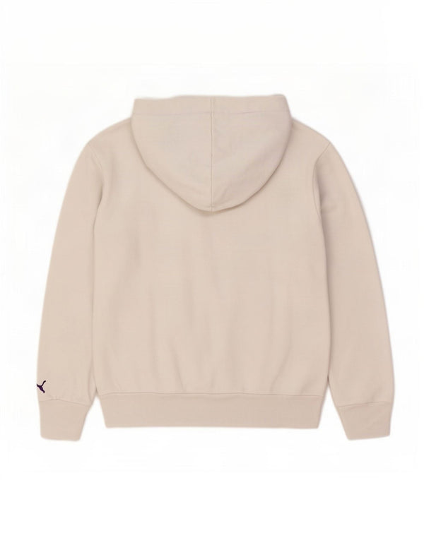 Puma Womens Graphic Hoodie Jumper UK 14 Large White Cotton