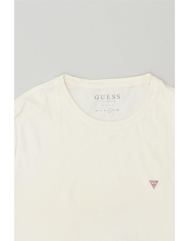 GUESS Womens Slim Fit T-Shirt Top UK 16 Large White Vintage Guess and Second-Hand Guess from Messina Hembry 