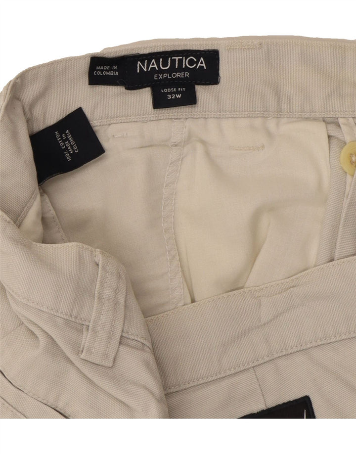 NAUTICA Mens Loose Fit Cargo Shorts W32 Medium Grey Cotton Vintage Nautica and Second-Hand Nautica from Messina Hembry 