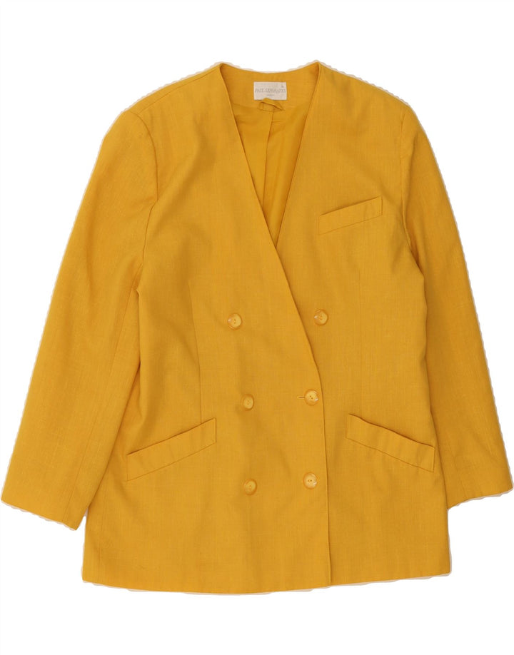 PAUL SEPARATES Womens Double Breasted Blazer Jacket UK 16 Large  Yellow Vintage Paul Separates and Second-Hand Paul Separates from Messina Hembry 