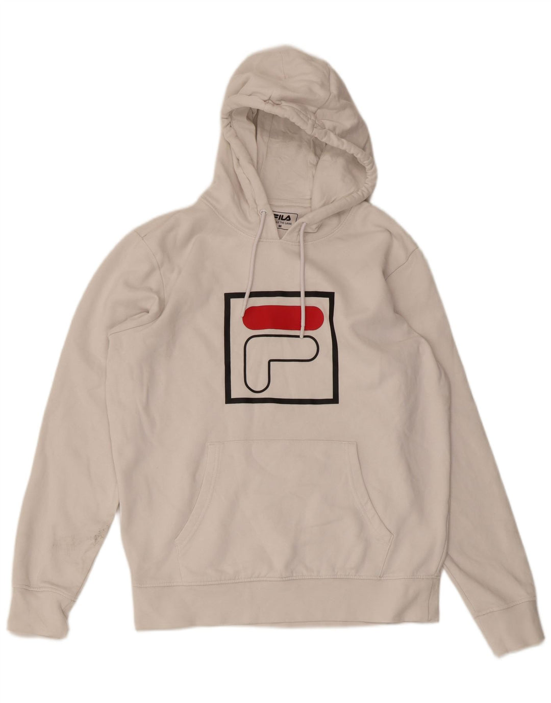 FILA Mens Graphic Hoodie Jumper Medium White Cotton