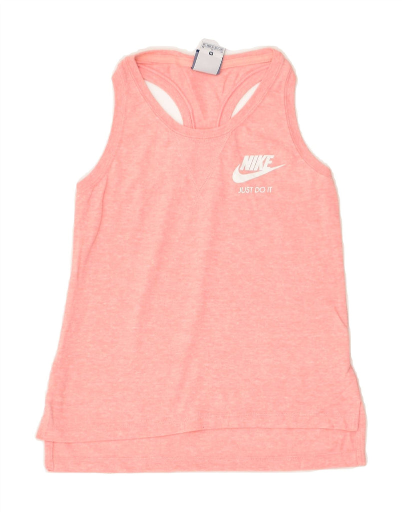 NIKE Girls Graphic Vest Top 10-11 Years Medium Pink Cotton | Vintage Nike | Thrift | Second-Hand Nike | Used Clothing | Messina Hembry 