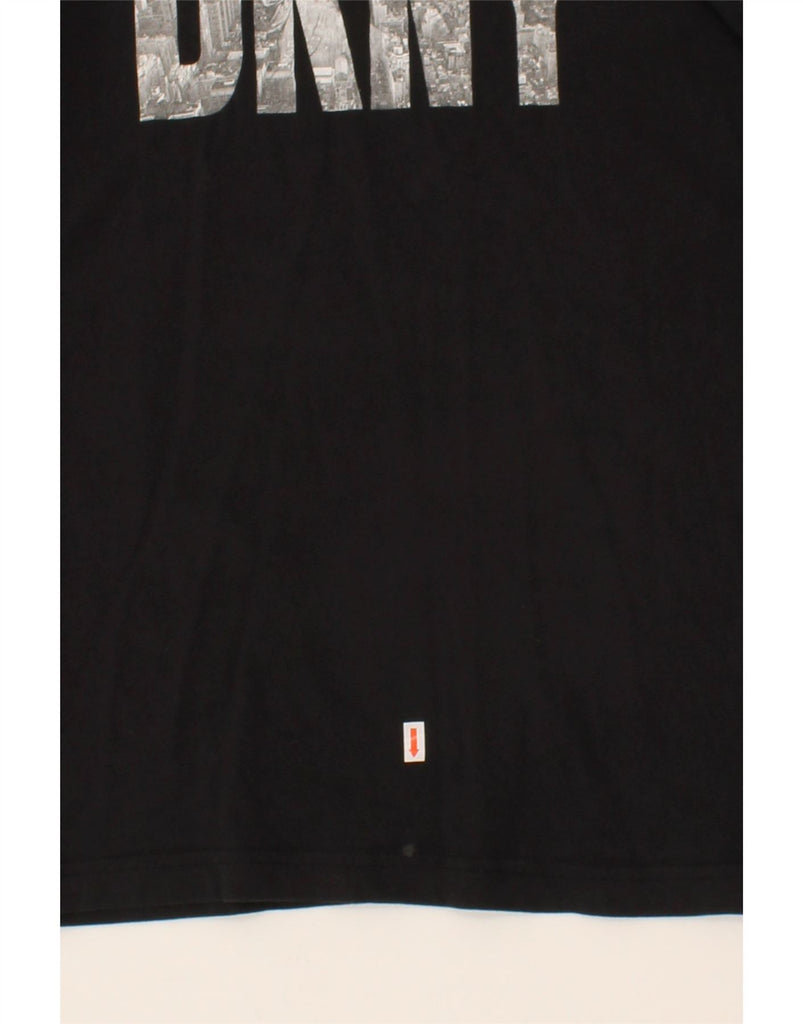 DKNY Mens Graphic T-Shirt Top Medium Black Cotton Vintage Dkny and Second-Hand Dkny from Messina Hembry 
