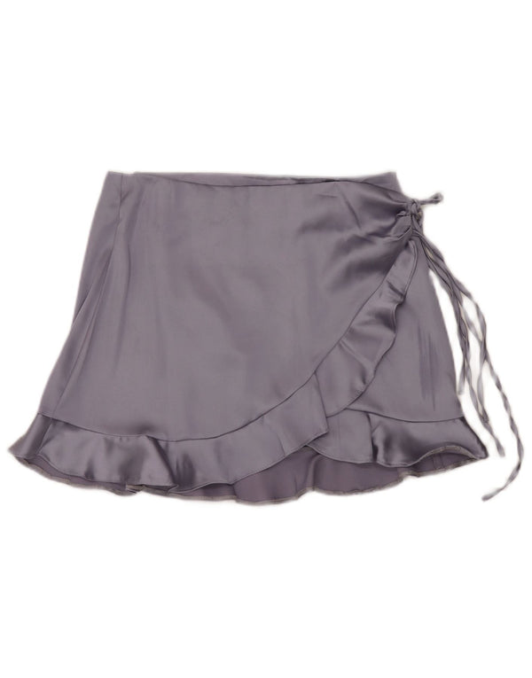 Topshop Womens Mini Wrap Skirt UK 12 Medium W30  Purple Polyester