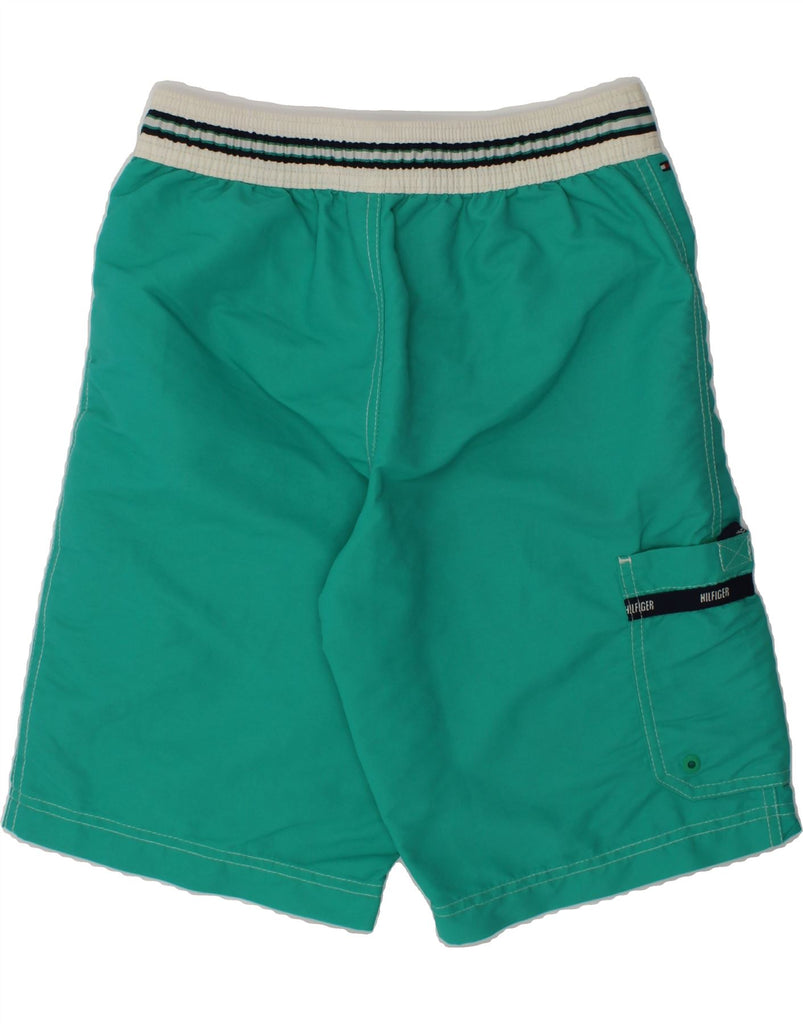 TOMMY HILFIGER Boys Graphic Swimming Shorts 12-13 Years Large Green Nylon | Vintage Tommy Hilfiger | Thrift | Second-Hand Tommy Hilfiger | Used Clothing | Messina Hembry 