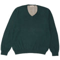 Marks & Spencer Mens Regular Fit V-Neck Jumper Sweater Large Green Cotton