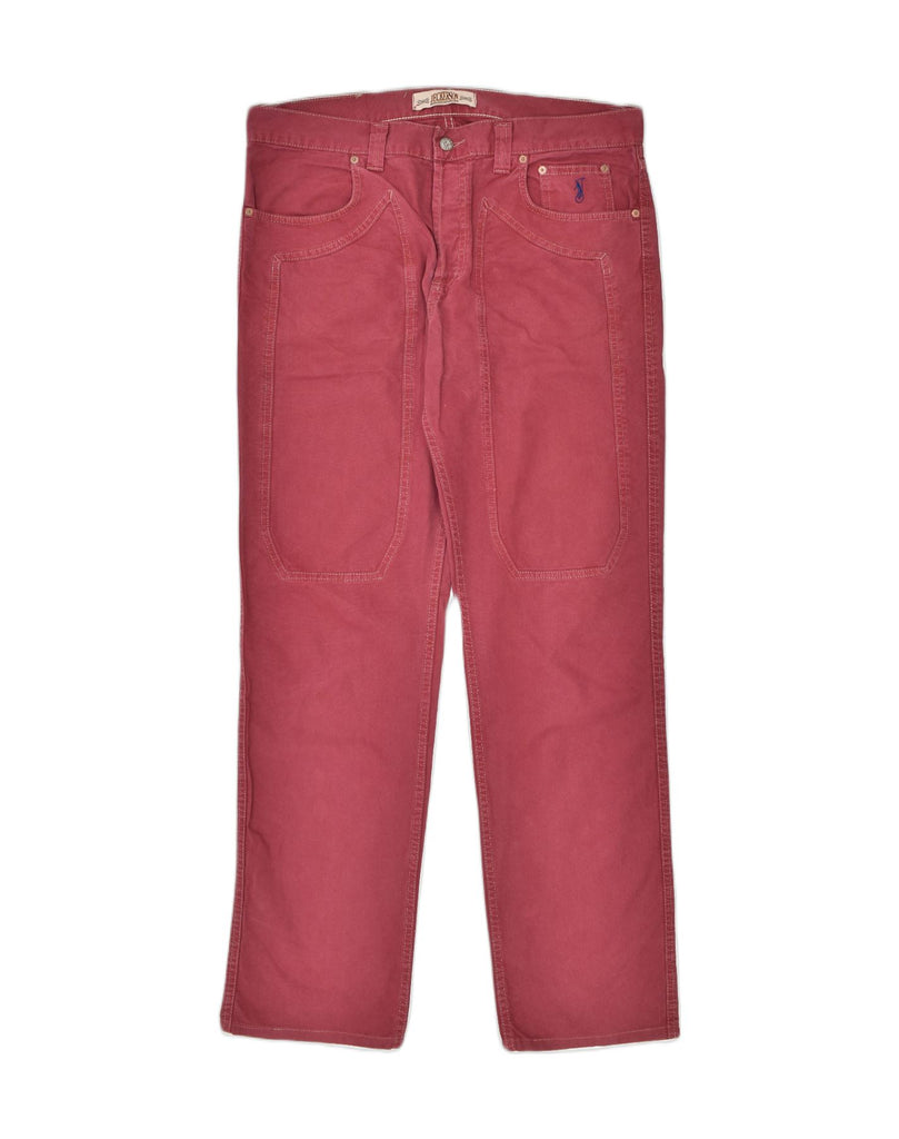 JECKERSON Mens Straight Casual Trousers W36 L33 Red Cotton | Vintage | Thrift | Second-Hand | Used Clothing | Messina Hembry 