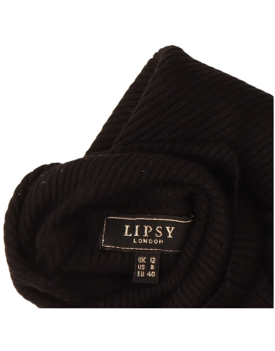 Lipsy Womens Roll Neck Jumper Sweater UK 12 Medium Black Viscose
