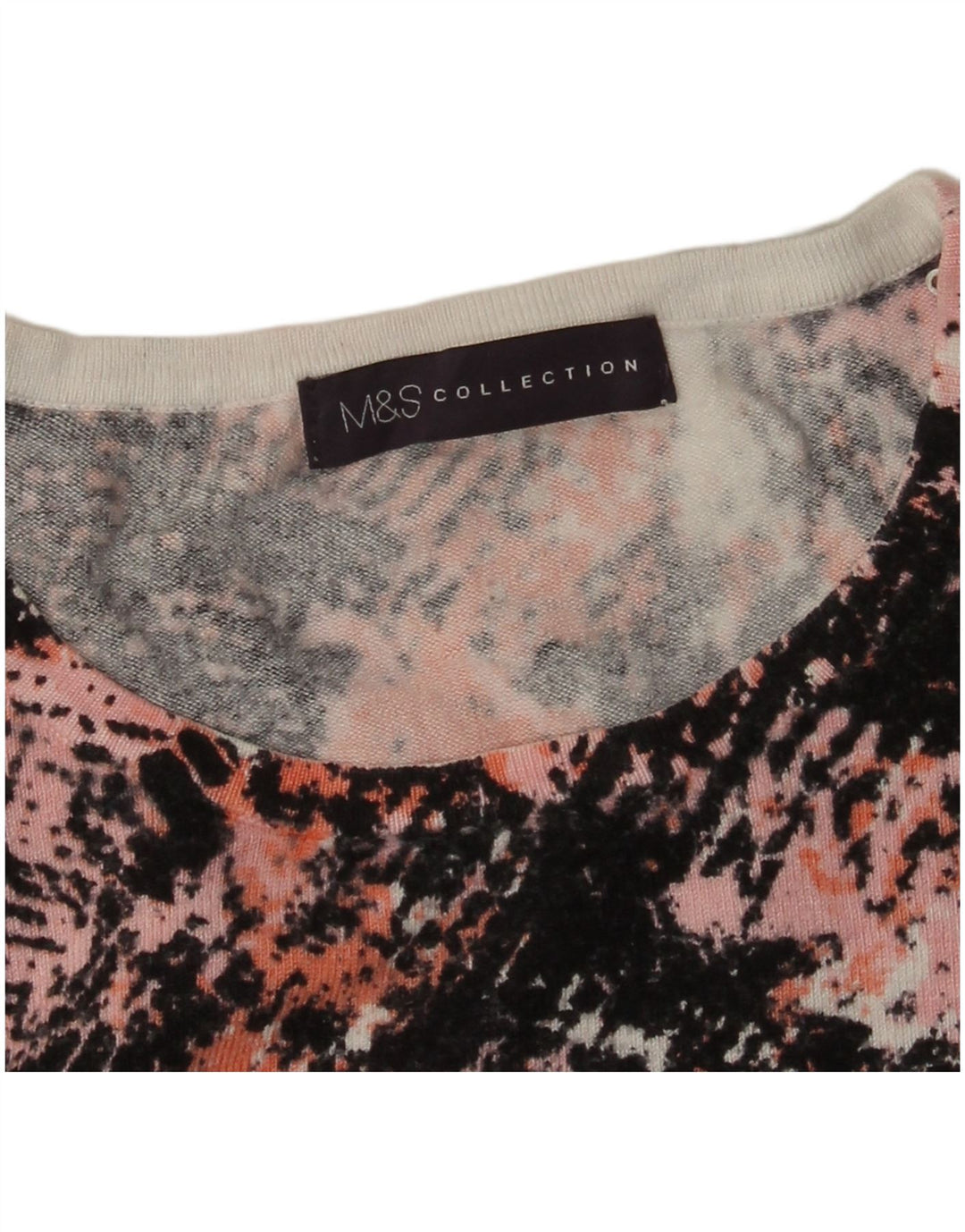 Marks & Spencer Womens Abstract Pattern Crew Neck Jumper Sweater UK 16 Larg