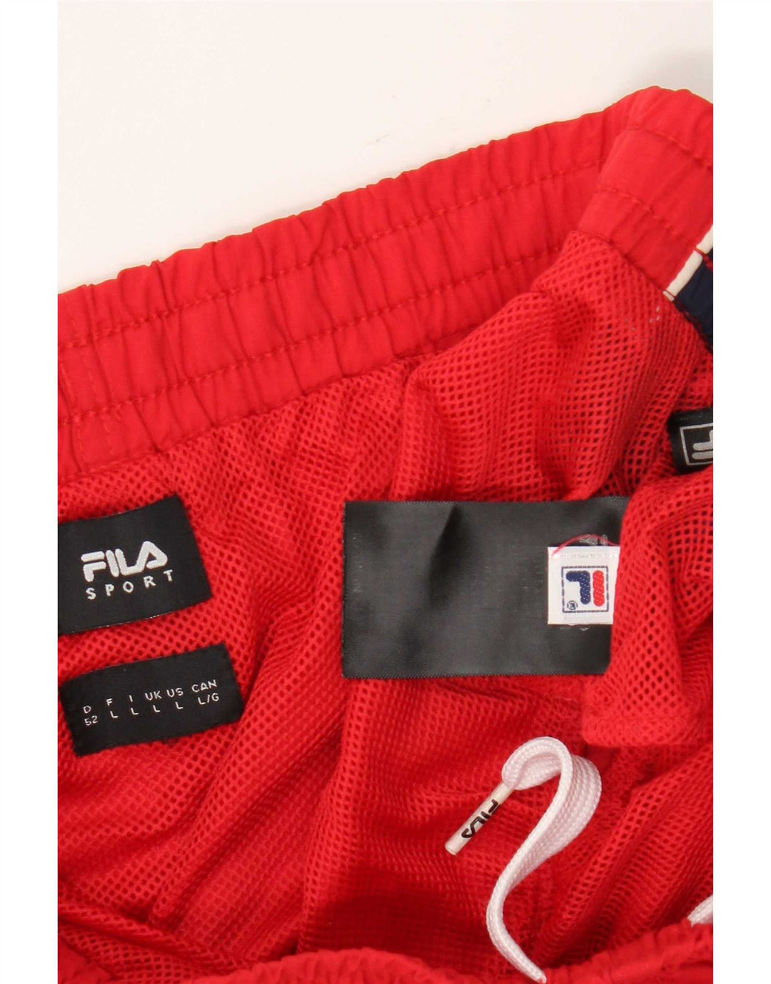 Fila Mens Graphic Sport Shorts Large Red Colourblock Polyamide