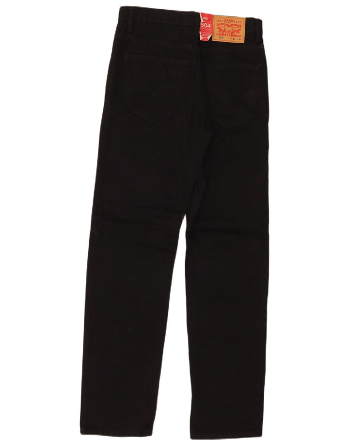 Levi's Mens 504 Regular Straight Jeans W30 L32 Black Cotton