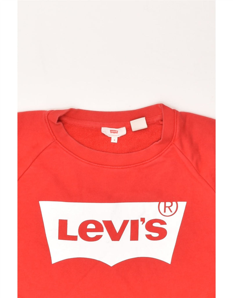 LEVI'S Mens Graphic Sweatshirt Jumper Small Red Cotton | Vintage Levi's | Thrift | Second-Hand Levi's | Used Clothing | Messina Hembry 