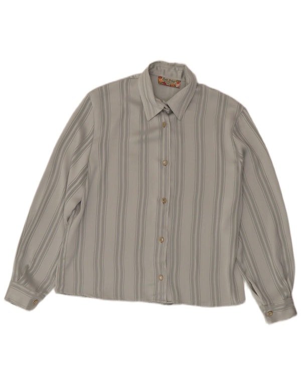 Giulia Galanti Womens Shirt UK 16 Large Grey Striped