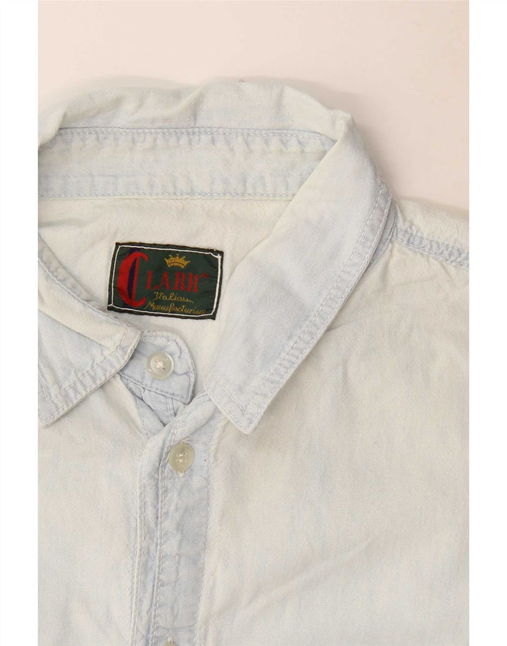 CLARK Mens Shirt Large Blue
