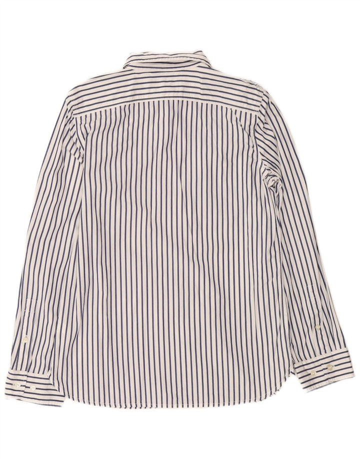 RALPH LAUREN Womens Shirt UK 14 Medium White Pinstripe Cotton