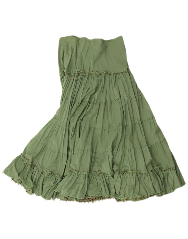 Pinko Womens High Waist Tiered Skirt Small W30 Green
