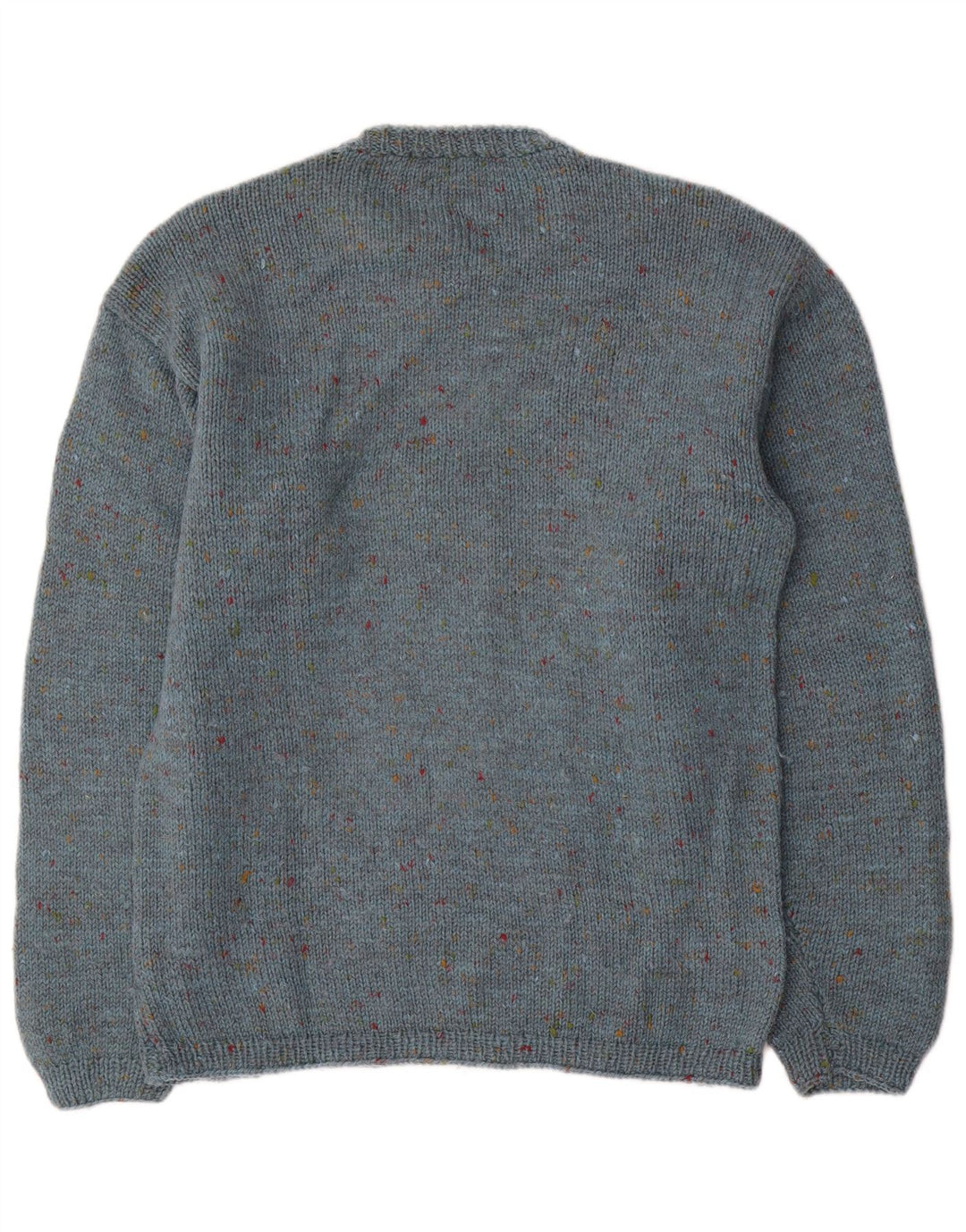 Vintage Mens Crew Neck Jumper Sweater Medium Blue Flecked