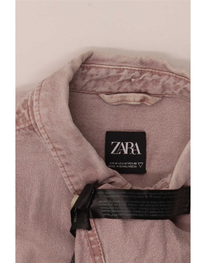 Zara Mens Denim Shirt Medium Purple Cotton