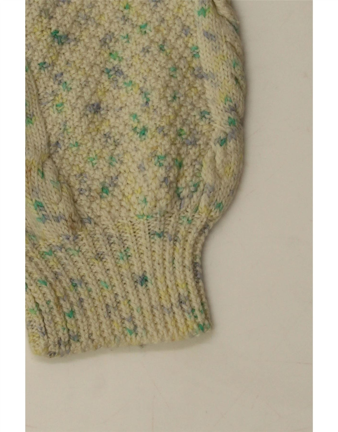 VINTAGE Womens V-Neck Jumper Sweater UK 18 XL Beige Flecked