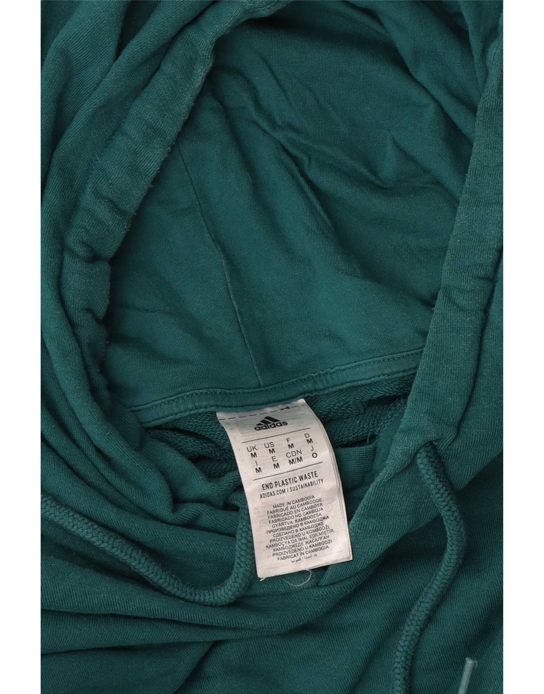 Adidas Mens Hoodie Jumper Medium Green Cotton