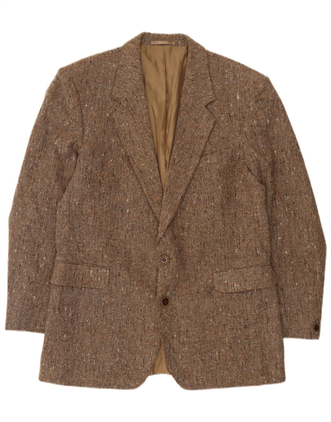 Vintage Mens 2 Button Blazer Jacket UK 38 Medium Beige Flecked