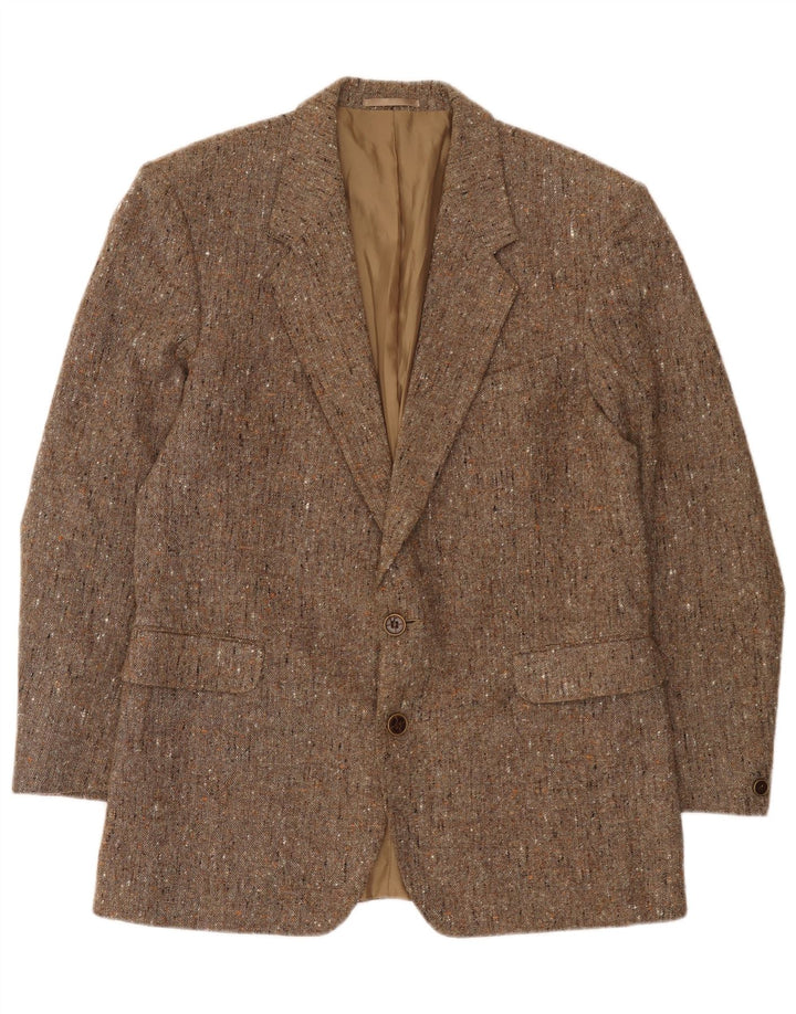Vintage Mens 2 Button Blazer Jacket UK 38 Medium Beige Flecked