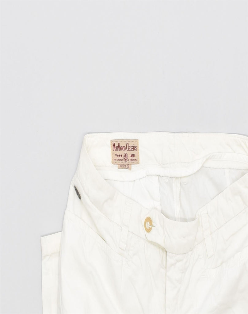 MARLBORO CLASSICS Womens Straight Casual Trousers W30 L28 White Cotton | Vintage | Thrift | Second-Hand | Used Clothing | Messina Hembry 