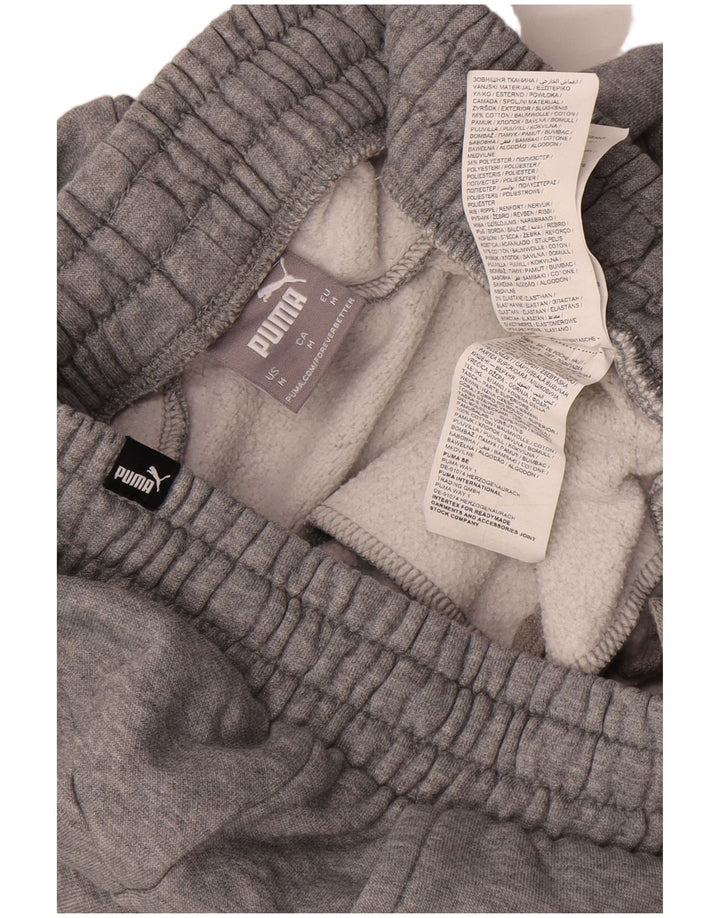 Puma Mens Tracksuit Trousers Joggers Medium Grey Flecked Cotton