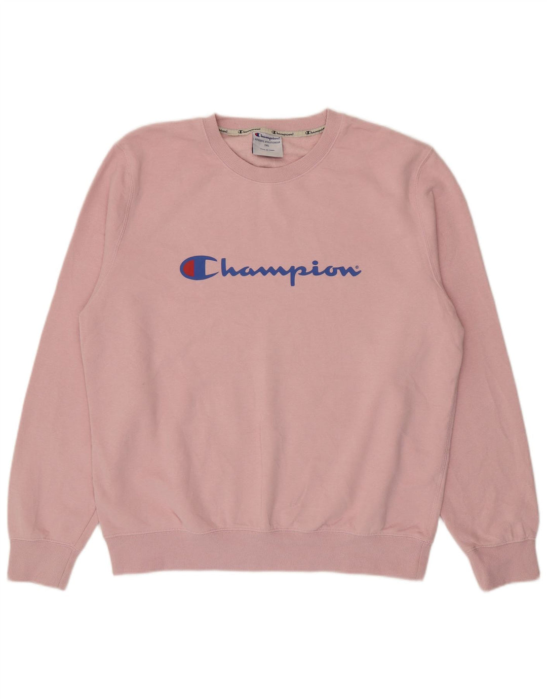 Champion Mens Graphic Sweatshirt Jumper 2XL Pink Cotton