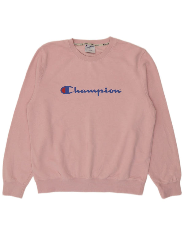 Champion Mens Graphic Sweatshirt Jumper 2XL Pink Cotton
