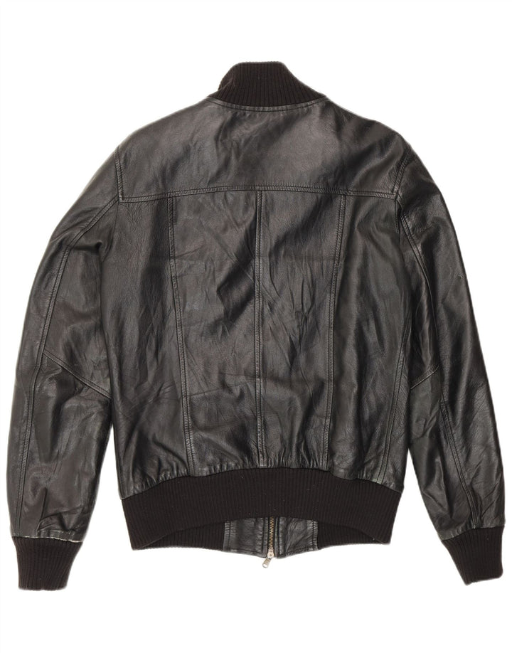 Vintage Mens Leather Jacket UK 36 Small Black
