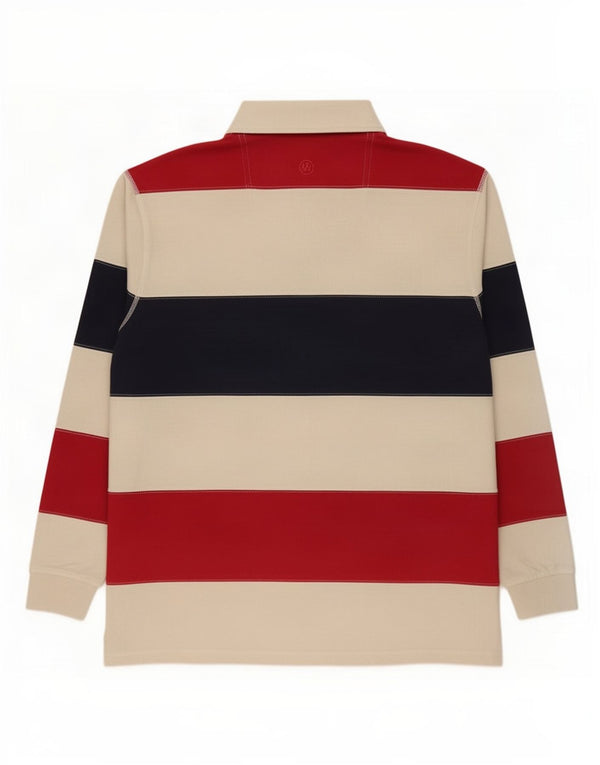 Fat Face Mens Long Sleeve Rugby Polo Shirt 3XL Multicoloured Striped Cotton
