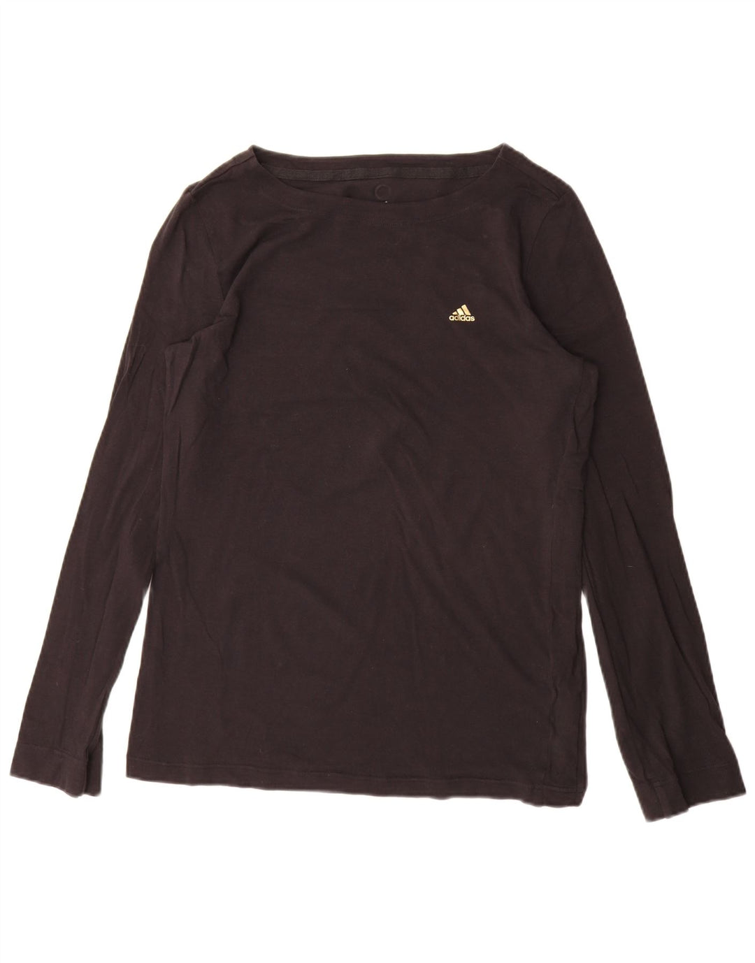 Adidas Womens Top Long Sleeve UK 16 Large Black Cotton