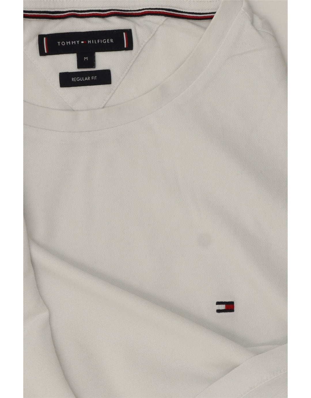 Tommy Hilfiger Mens Regular Fit T-Shirt Top Medium White Striped
