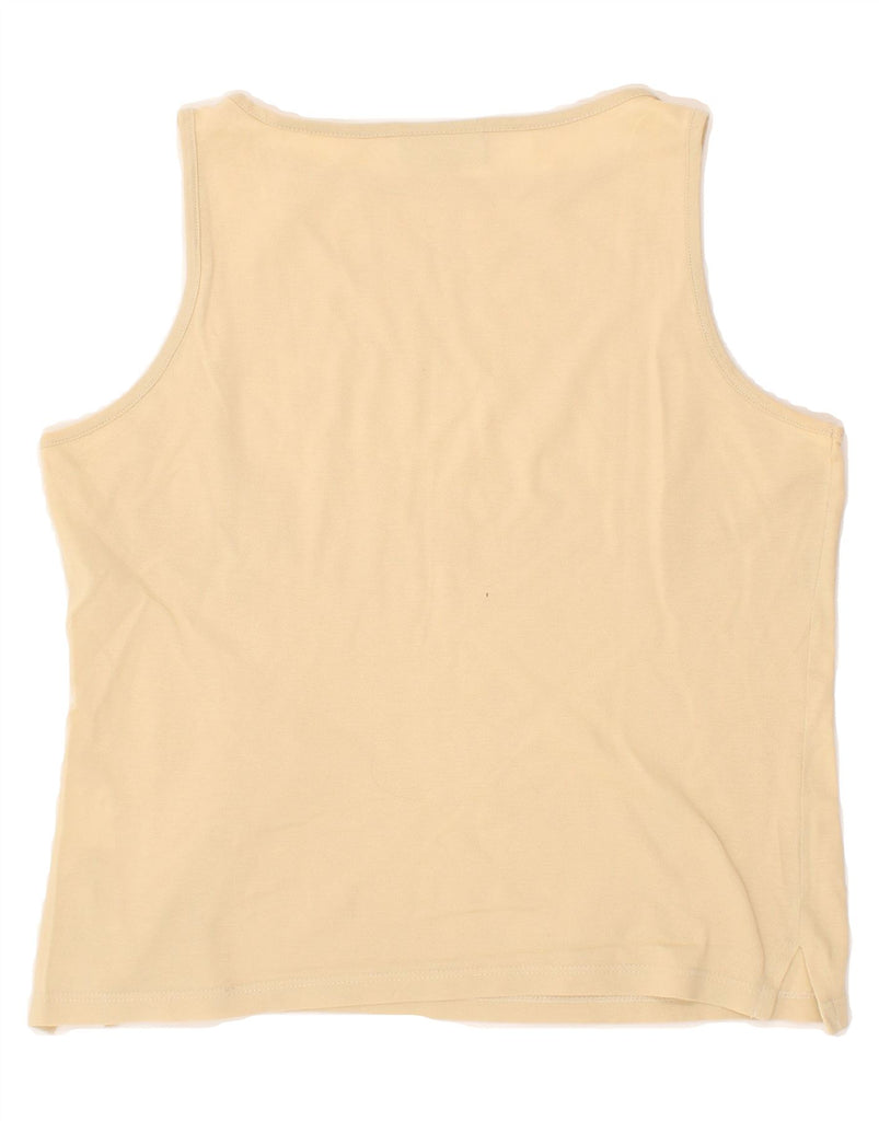 SERGIO TACCHINI Womens Vest Top IT 46 Large Beige Cotton Vintage Sergio Tacchini and Second-Hand Sergio Tacchini from Messina Hembry 