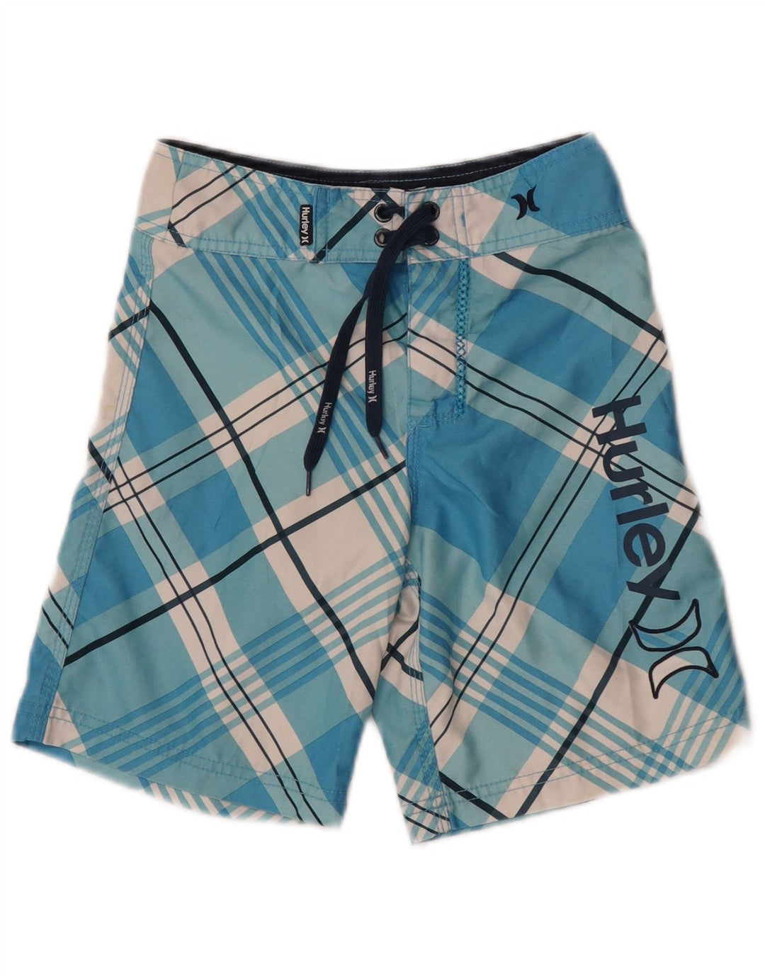 Hurley Boys Graphic Swimming Shorts 5-6 Years Blue Check Polyester